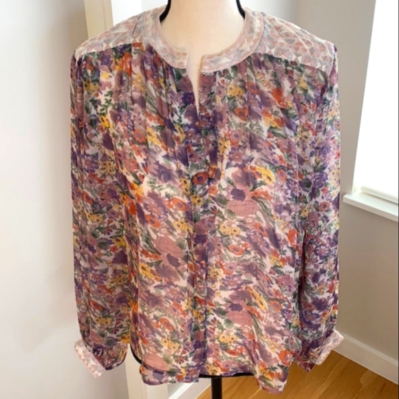 🆕 Anthropologie Ranna Gill Floral Long Sleeve Blouse. NWT - Picture 3 of 12